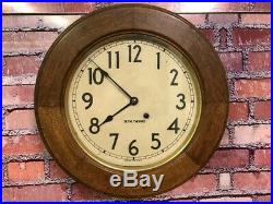 Beautiful Antique Seth Thomas Principal Old Wood Bank-lobby-gallery Wall Clock