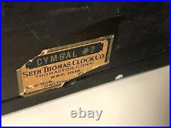 Beautiful Antique Seth Thomas Tambour Mantel Gong Chime 8 Day Clock Cymbal #2