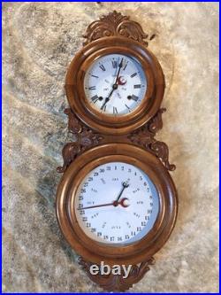Beautiful Double Dial, Calendar, time, strike Clock, Walnut Case Beautiful Double Dial, Calendar, time, strike Clock, Walnut Case