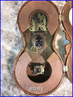 Beautiful Double Dial, Calendar, time, strike Clock, Walnut Case Beautiful Double Dial, Calendar, time, strike Clock, Walnut Case