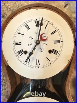 Beautiful Double Dial, Calendar, time, strike Clock, Walnut Case Beautiful Double Dial, Calendar, time, strike Clock, Walnut Case