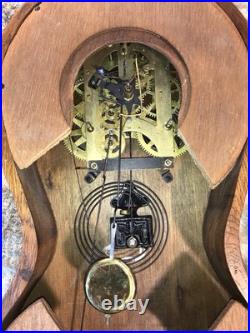 Beautiful Double Dial, Calendar, time, strike Clock, Walnut Case Beautiful Double Dial, Calendar, time, strike Clock, Walnut Case