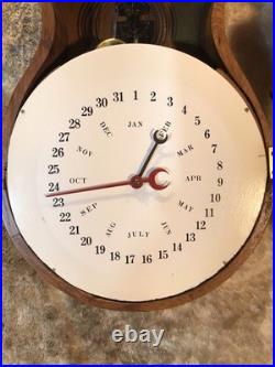 Beautiful Double Dial, Calendar, time, strike Clock, Walnut Case Beautiful Double Dial, Calendar, time, strike Clock, Walnut Case