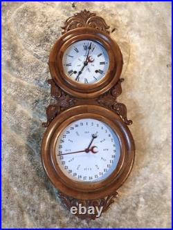 Beautiful Double Dial, Calendar, time, strike Clock, Walnut Case Beautiful Double Dial, Calendar, time, strike Clock, Walnut Case