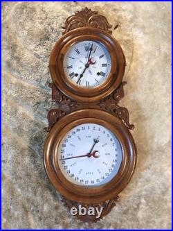 Beautiful Double Dial, Calendar, time, strike Clock, Walnut Case Beautiful Double Dial, Calendar, time, strike Clock, Walnut Case