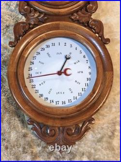Beautiful Double Dial, Calendar, time, strike Clock, Walnut Case Beautiful Double Dial, Calendar, time, strike Clock, Walnut Case