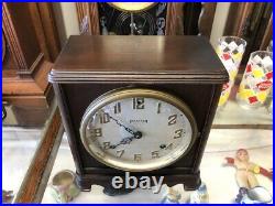 Beautiful Old Antique Ingraham Cornell Mahogany Wood Mantle Parlor Chime Clock