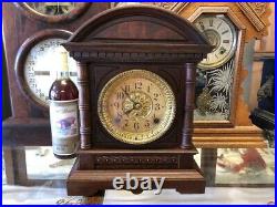Beautiful Rare Antique Seth Thomas Kentoak Wood City Series Mantle Chime Clock
