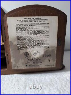 Beautiful Seth Thomas Antique Westminster Chime Mantel Clock Wind-up Music