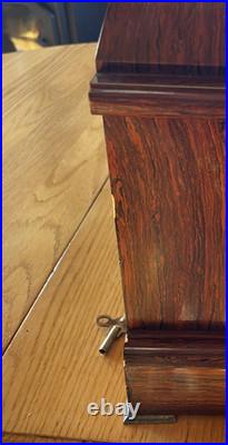 Beautiful Seth Thomas Rosewood Adamantine Scarce 1/2 hour bell strike VIDEO