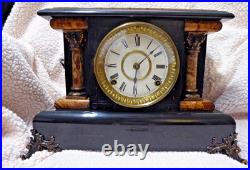 Beautiful Vintage Seth Thomas Adamantine Clock. Late 1800s SERVICED