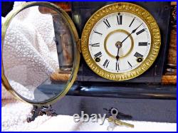 Beautiful Vintage Seth Thomas Adamantine Clock. Late 1800s SERVICED