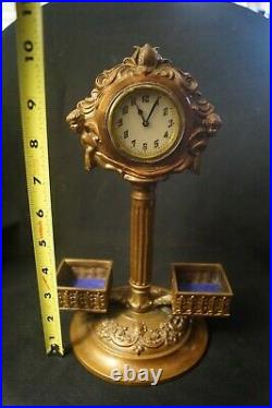 C 1900 Cast Metal Copper Clock Frame Figural Ansonia Waterbury Seth Thomas