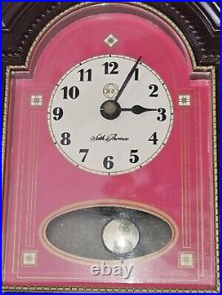 Discontinued Seth Thomas Antique Red Wooden Tabletop Clock, Rare Collectible