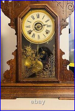 Early 1860's Seth Thomas Shelf/Alarm Mantle Clock With Pendulum And Key