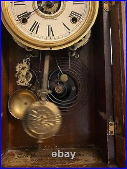 Early 1860's Seth Thomas Shelf/Alarm Mantle Clock With Pendulum And Key