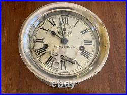 Early 1900s SETH THOMAS Antique Maritime Ships Clock Brass Nickel Roman Numeral