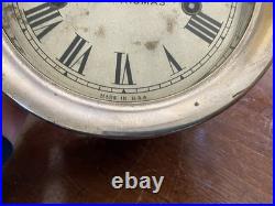 Early 1900s SETH THOMAS Antique Maritime Ships Clock Brass Nickel Roman Numeral