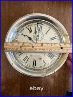 Early 1900s SETH THOMAS Antique Maritime Ships Clock Brass Nickel Roman Numeral
