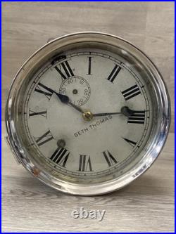 Early Antique Seth Thomas Maritime Ships Clock Nickel Finish Working