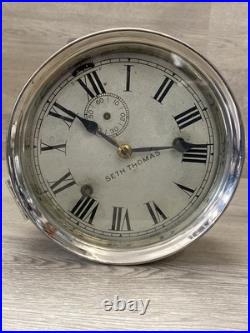 Early Antique Seth Thomas Maritime Ships Clock Nickel Finish Working
