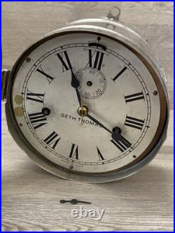 Early Antique Seth Thomas Maritime Ships Clock Nickel Finish Working
