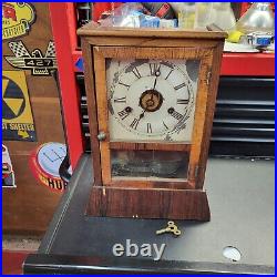 Early Seth Thomas 30 Hour Alarm Mantle Antique Clock Circa 1860's