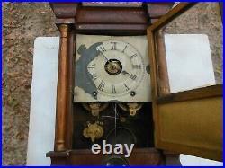 Early Seth Thomas 8 Day Alarm Mantle Antique Clock Circa 1860's