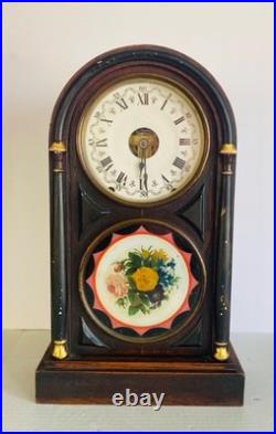 Early Seth Thomas Mantel Clock Key Wind Pendulum Movement Working Condition