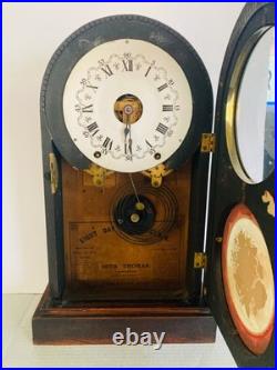 Early Seth Thomas Mantel Clock Key Wind Pendulum Movement Working Condition