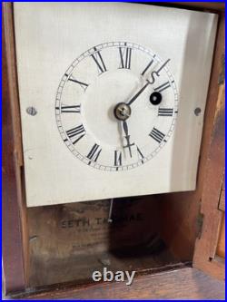 FOR PARTS Antique Seth Thomas Shelf Mantle Clock 1866 Original Movement with Key