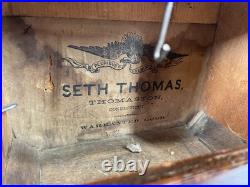 FOR PARTS Antique Seth Thomas Shelf Mantle Clock 1866 Original Movement with Key