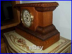 Fully & Properly Restored Seth Thomas Carved Wood Mantel Clock, Model No. 820