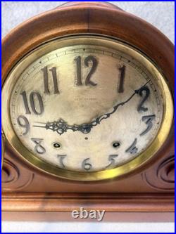 GORGEOUS SETH THOMAS CLOCK TAMBOUR MODEL Ca. 1915 REBUILT, ANTIQUE AND SCARCE