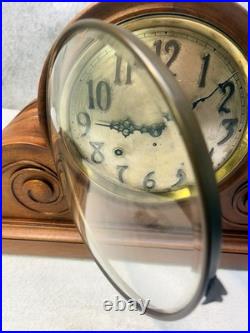 GORGEOUS SETH THOMAS CLOCK TAMBOUR MODEL Ca. 1915 REBUILT, ANTIQUE AND SCARCE