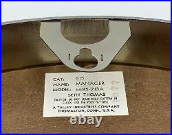 Genuine Vintage Seth Thomas Cordless 24 Hour Manager Clock Talley Industries Co