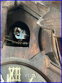 German Leaf & Loon Cuckoo Clock By Seth Thomas 8 Day Black Forest Vintage 1950's German Leaf & Loon Cuckoo Clock By Seth Thomas 8 Day Black Forest Vintage 1950's