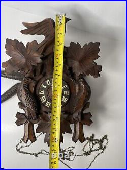 German Leaf & Loon Cuckoo Clock By Seth Thomas 8 Day Black Forest Vintage 1950's German Leaf & Loon Cuckoo Clock By Seth Thomas 8 Day Black Forest Vintage 1950's