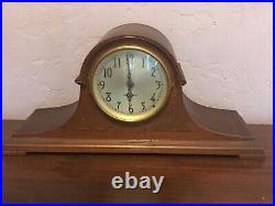 Heavy Old Antique Ornate Wood Desk Mantle Shelf Clock Seth Thomas Roxbury