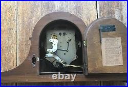 Heavy Old Antique Ornate Wood Desk Mantle Shelf Clock Seth Thomas Roxbury