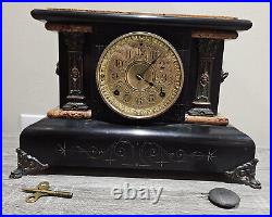KEEPS GOOD TIME! Beautiful Antique Seth Thomas Adamantine Mantle Clock