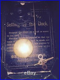 L@@K Scarce Antique 1800's Vintage Seth Thomas House Wall Mantle Clock Wood