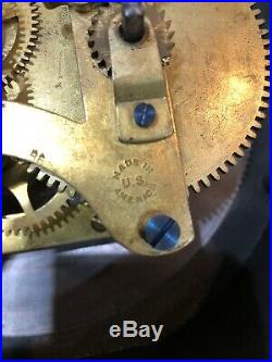 Large Ashcroft Manufactoring Company Seth Thomas Twin Wind Ships Railroad Clock