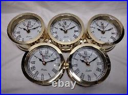 Lot Of 5 Pcs Vintage Brass Chelsea Seth Thomas Corsair Style Marine Ship Clock