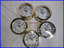 Lot Of 5 Pcs Vintage Brass Chelsea Seth Thomas Corsair Style Marine Ship Clock