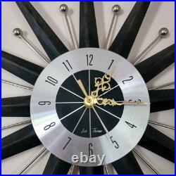 MCM Starburst Clock 1969 Seth Thomas 24 Model E614 Label RARE! Working