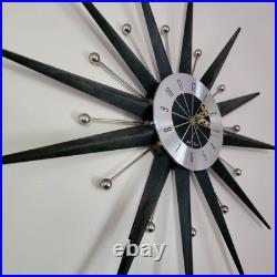 MCM Starburst Clock 1969 Seth Thomas 24 Model E614 Label RARE! Working