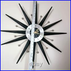 MCM Starburst Clock 1969 Seth Thomas 24 Model E614 Label RARE! Working