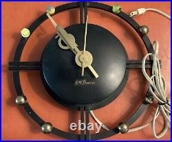 MCM WALL CLOCK SETH THOMAS SILHOUETTE ATOMIC AGE CLOCK c. 1950 Works