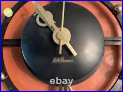 MCM WALL CLOCK SETH THOMAS SILHOUETTE ATOMIC AGE CLOCK c. 1950 Works